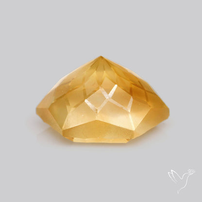 Citrine Intaglio Reverse Carving Fantasy Cut Faceted