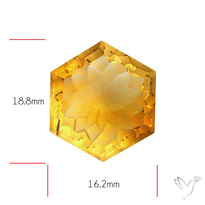Citrine Intaglio Reverse Carving Fantasy Cut Faceted