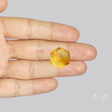 Citrine Intaglio Reverse Carving Fantasy Cut Faceted