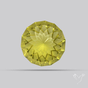 Olive Quartz Intaglio Reverse Carving Fantasy Cut Faceted