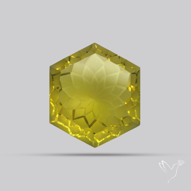 Olive Quartz Intaglio Reverse Carving Fantasy Cut Faceted