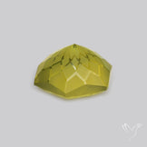 Olive Quartz Intaglio Reverse Carving Fantasy Cut Faceted