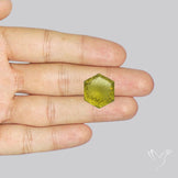 Olive Quartz Intaglio Reverse Carving Fantasy Cut Faceted