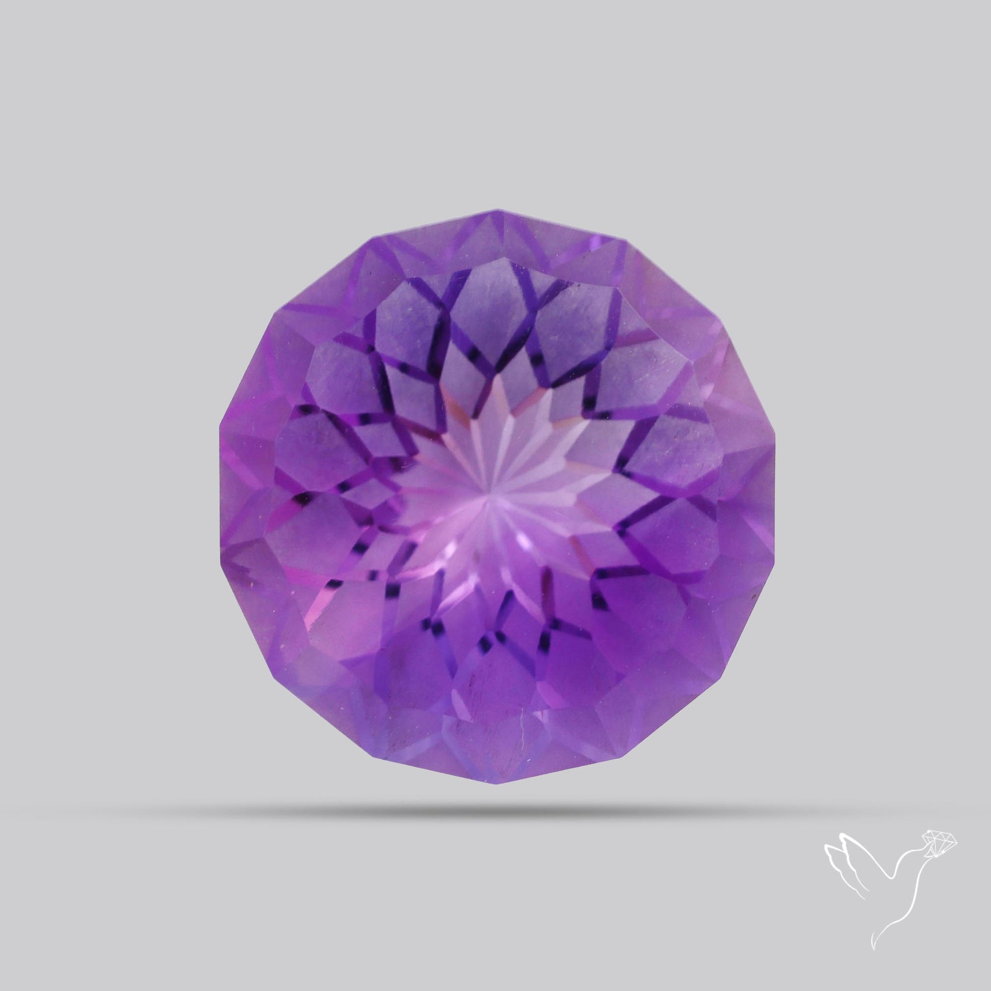 Amethyst Intaglio Reverse Carving Fantasy Cut Faceted