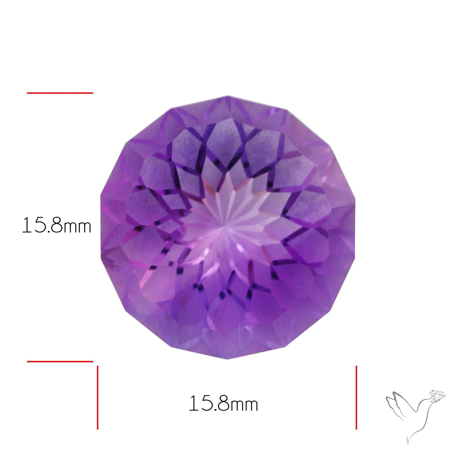 Amethyst Intaglio Reverse Carving Fantasy Cut Faceted