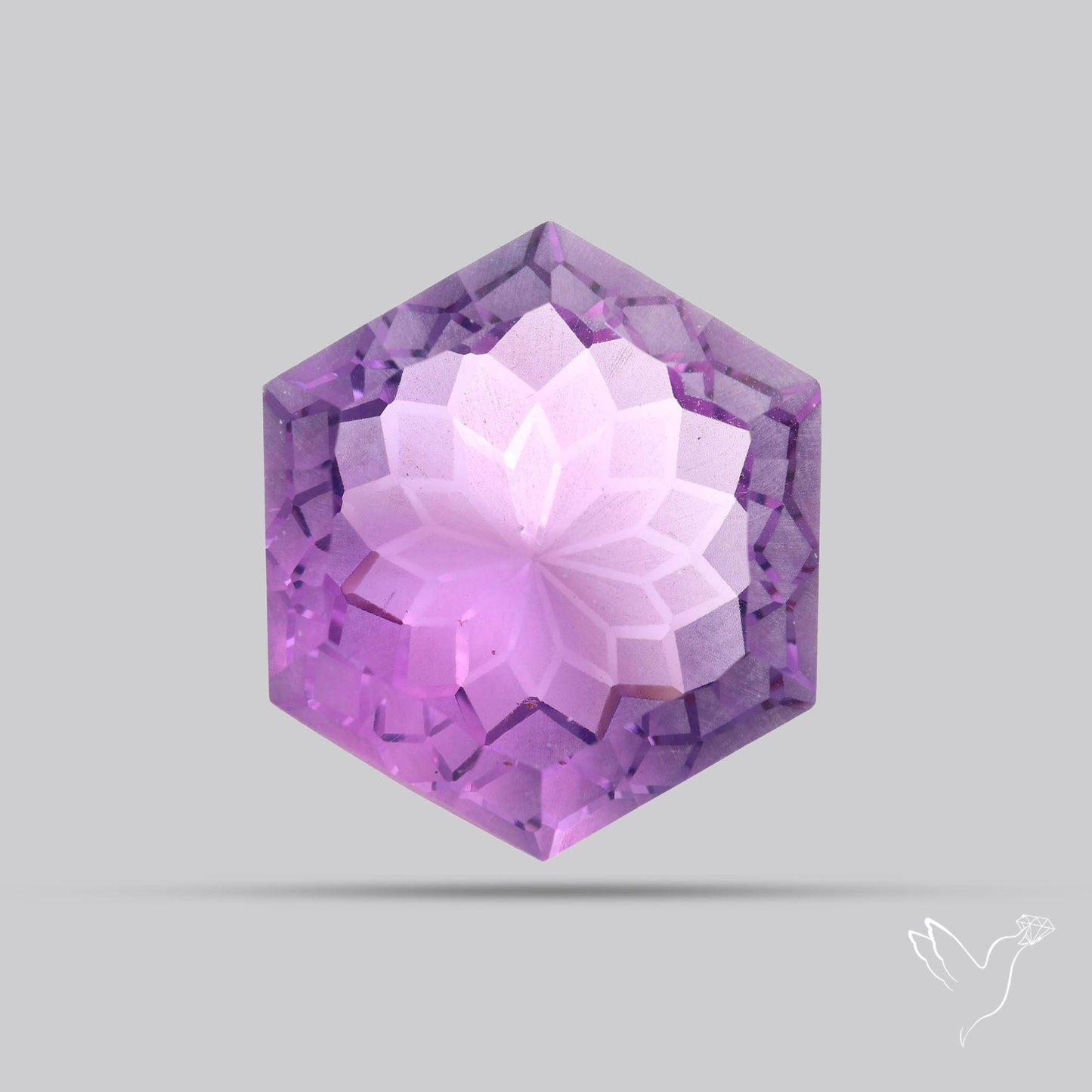 Amethyst Intaglio Reverse Carving Fantasy Cut Faceted