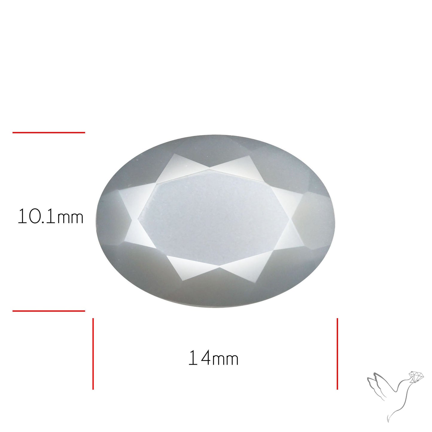 Faceted Gray Moonstone