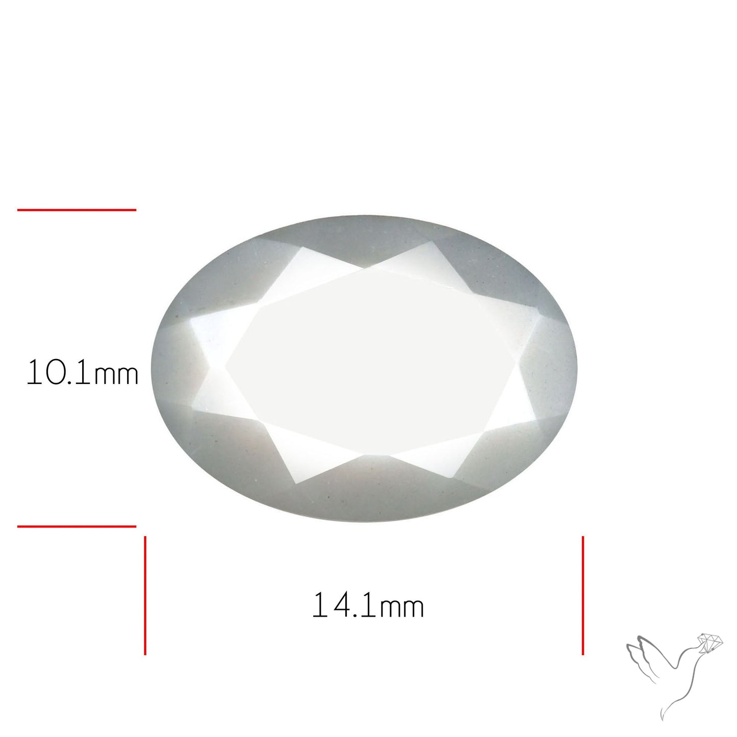 Faceted Gray Moonstone