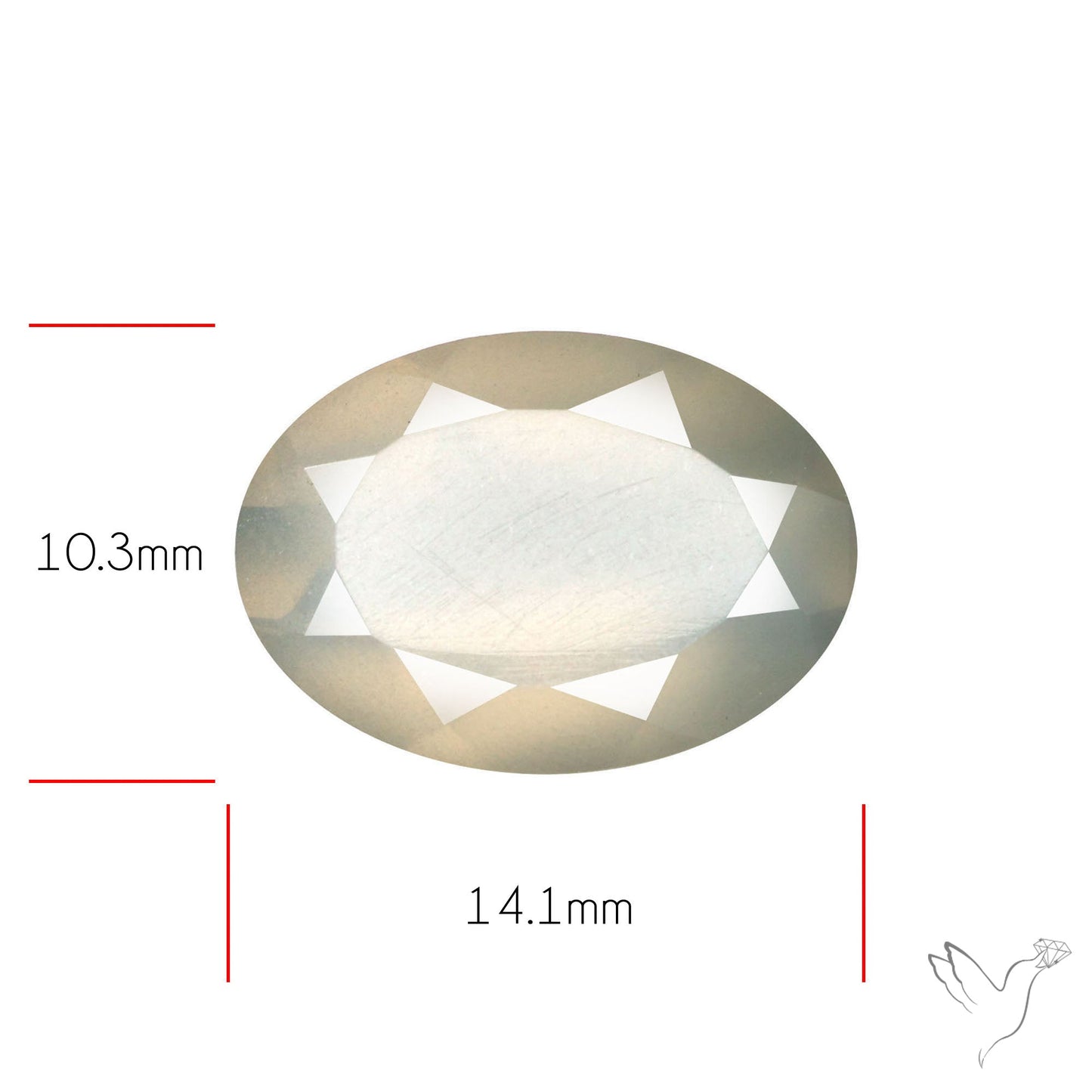 Faceted Gray Moonstone