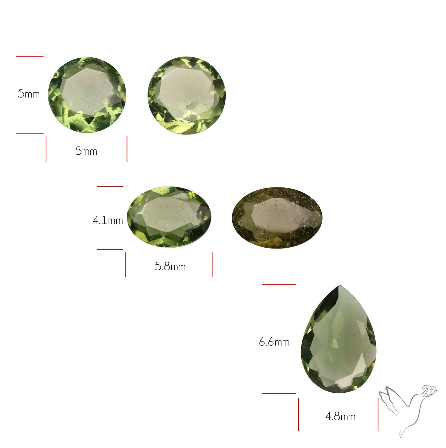 Faceted Rare Moldavites Set