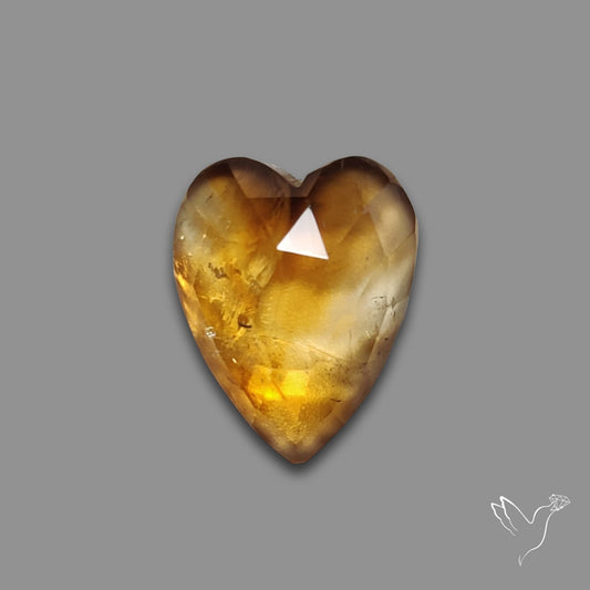 Rose Cut Citrine Heart