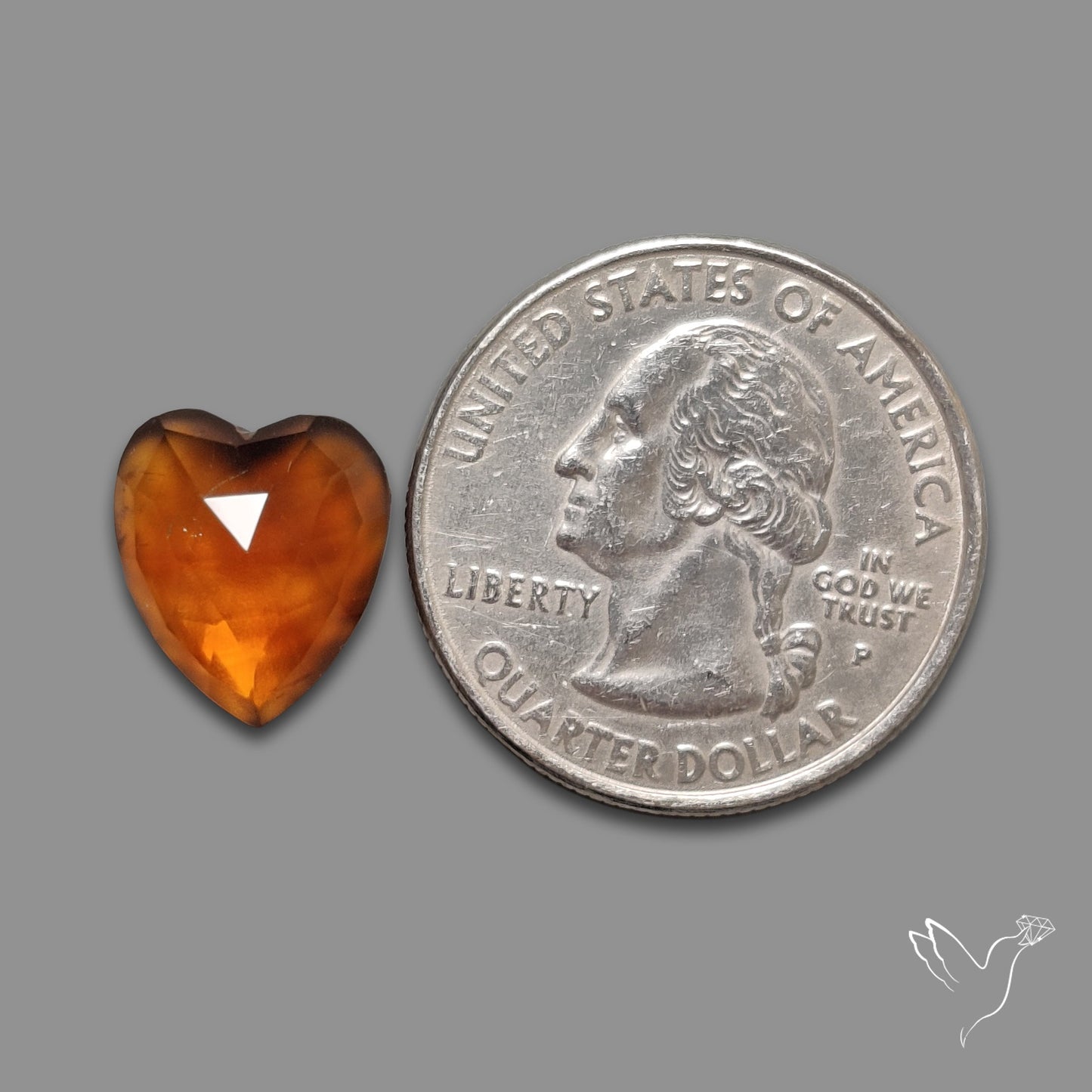 Rose Cut Citrine Heart