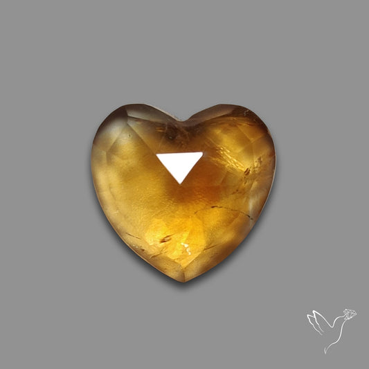 Rose Cut Citrine Heart