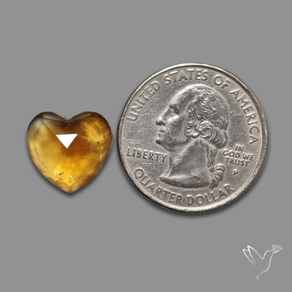 Rose Cut Citrine Heart
