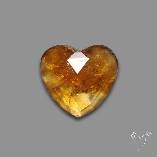 Rose Cut Citrine Heart