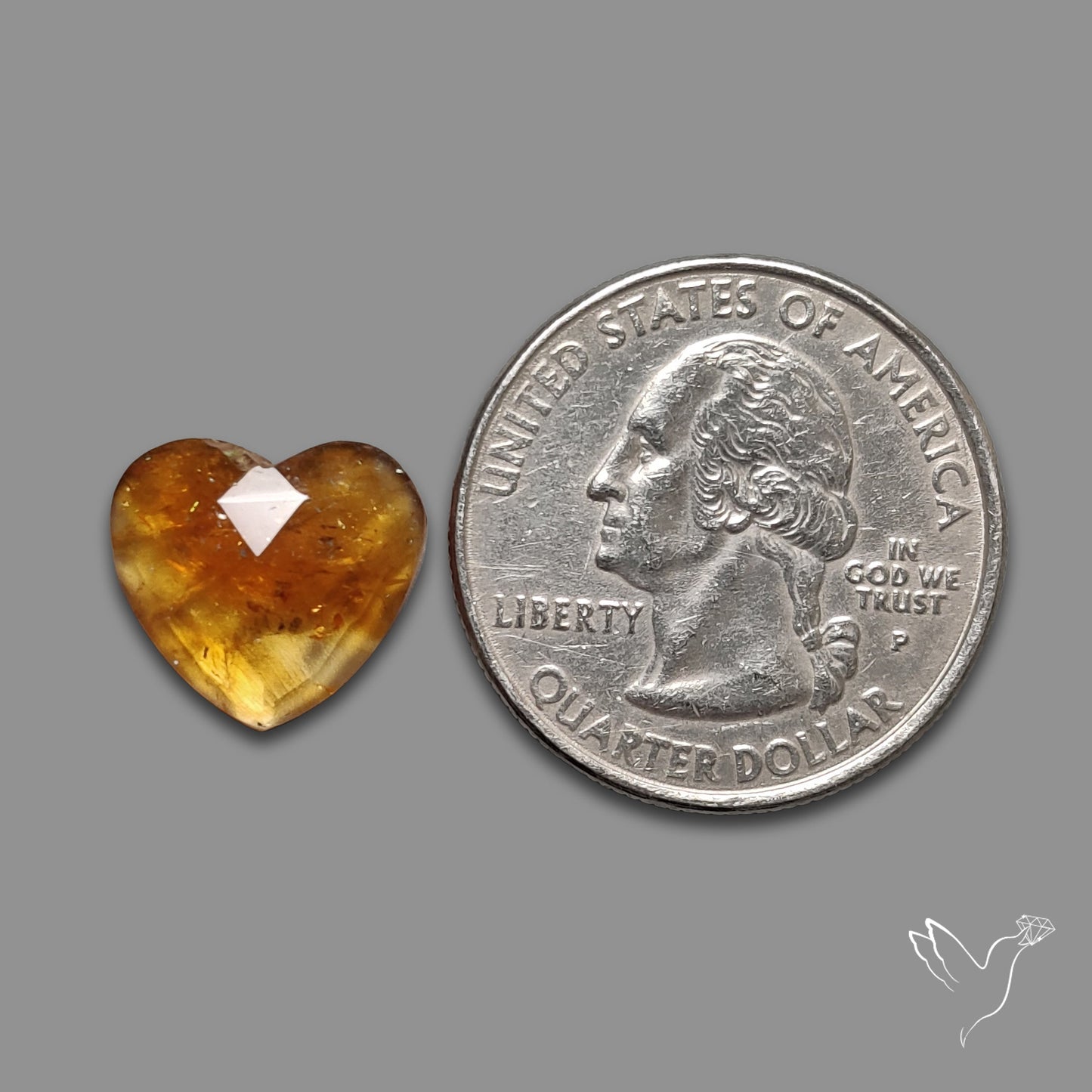 Rose Cut Citrine Heart