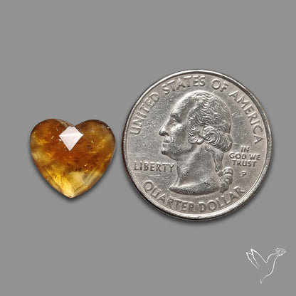 Rose Cut Citrine Heart