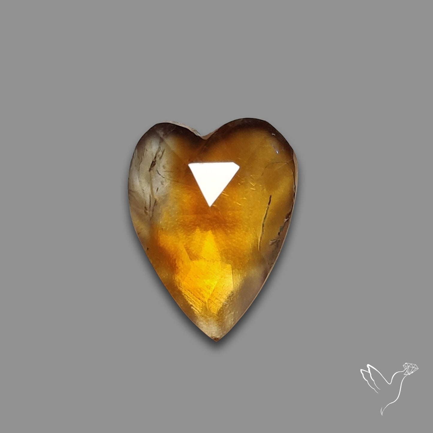 Rose Cut Citrine Heart