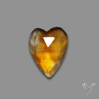 Rose Cut Citrine Heart