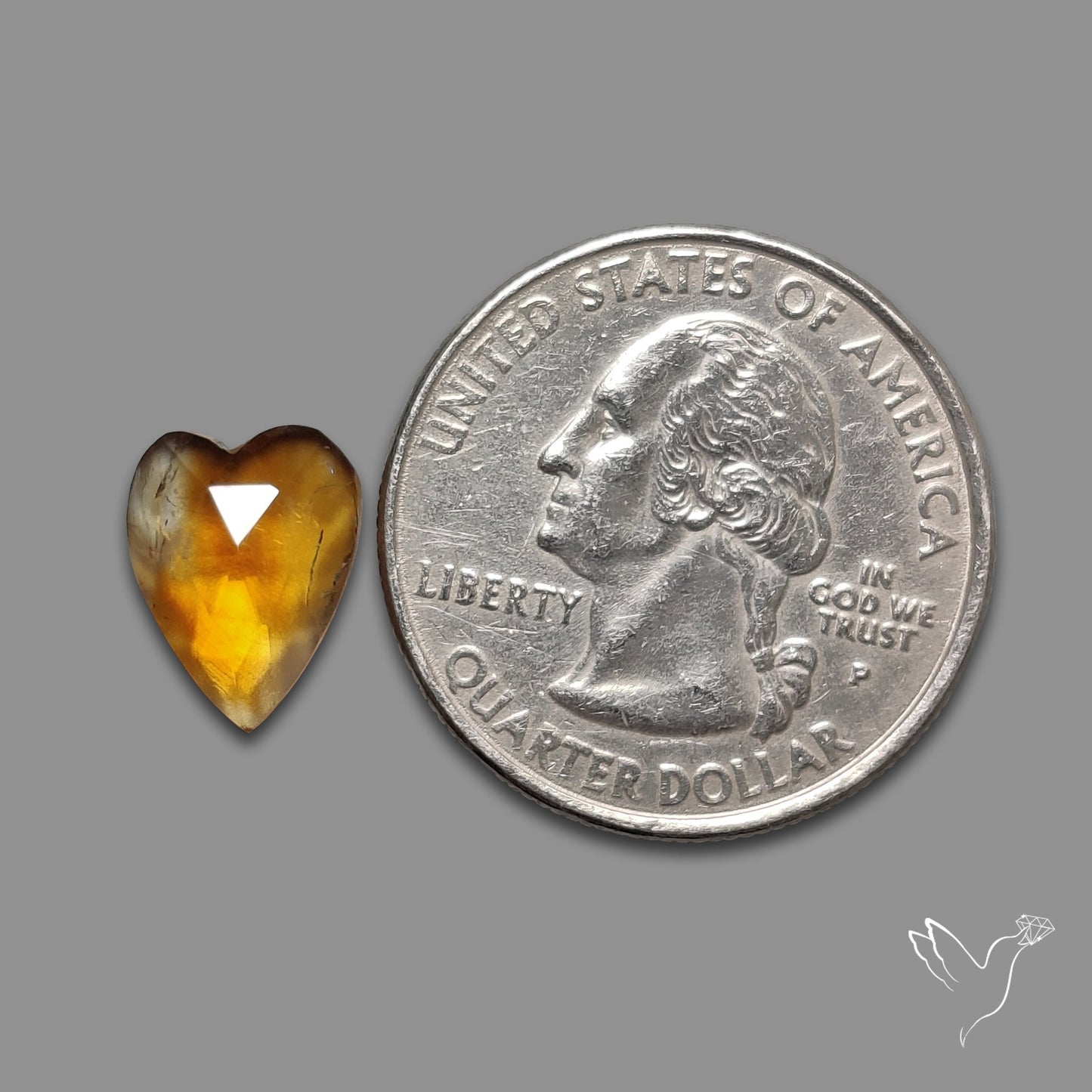 Rose Cut Citrine Heart