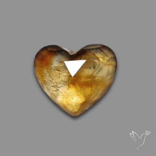 Rose Cut Citrine Heart