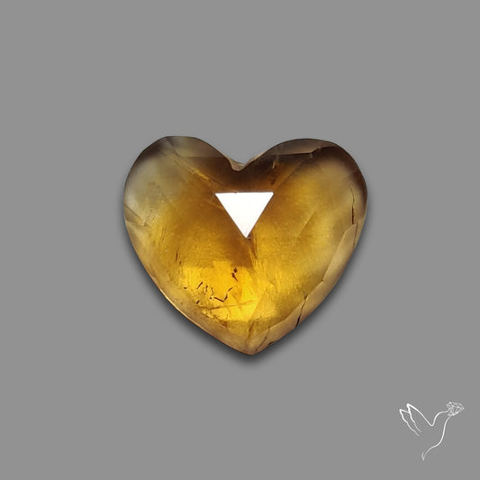 Rose Cut Citrine Heart