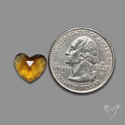 Rose Cut Citrine Heart
