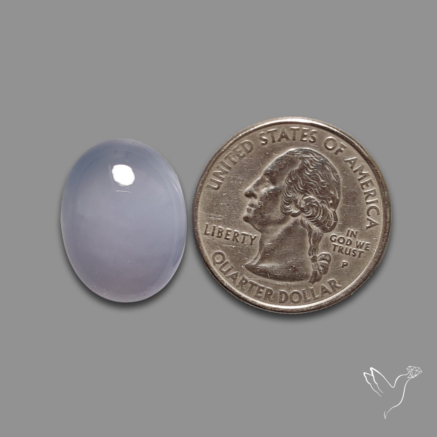 Namibian Blue Chalcedony Cabochon