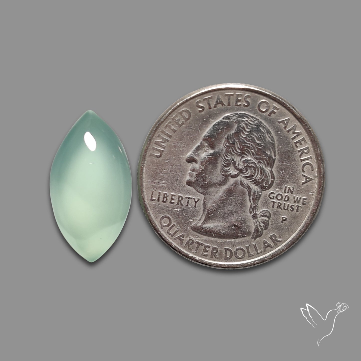 Gem Aqua Chalcedony Cabochon