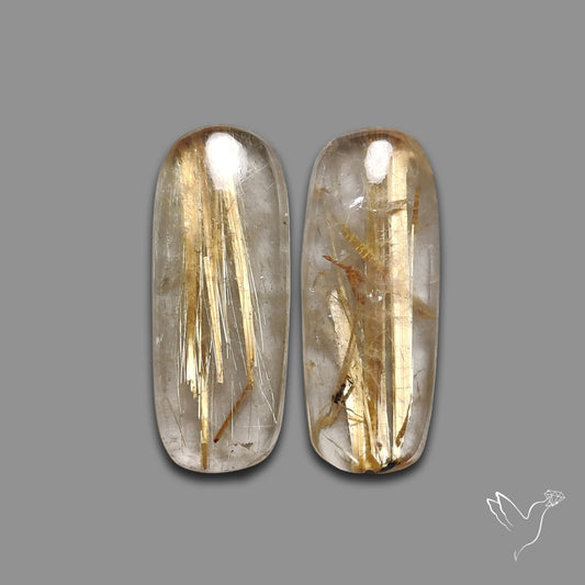 Golden Rutilated Quartz Pair
