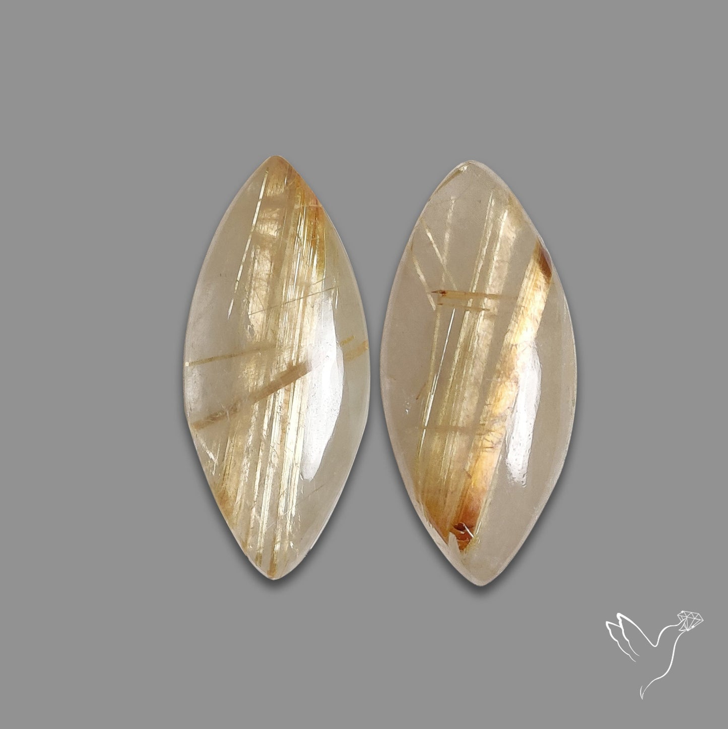 Golden Rutilated Quartz Pair