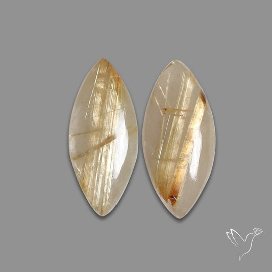 Golden Rutilated Quartz Pair