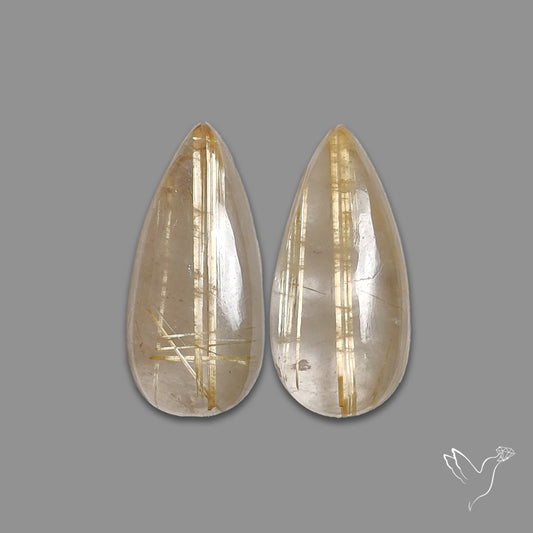 Golden Rutilated Quartz Pair