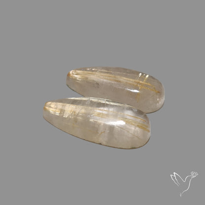 Golden Rutilated Quartz Pair