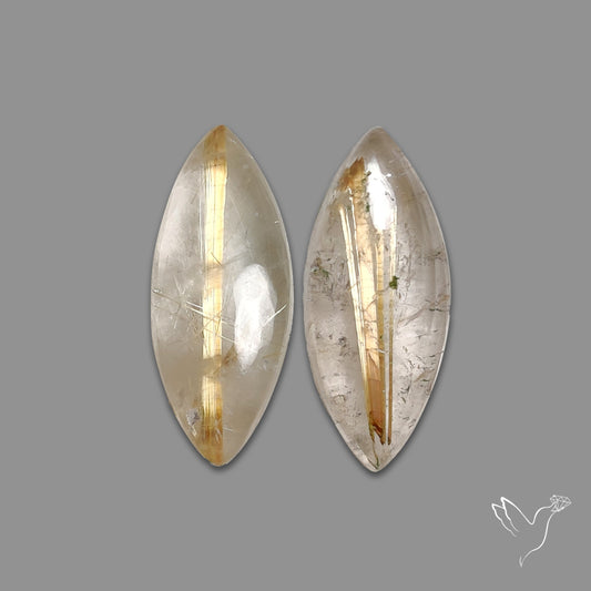 Golden Rutilated Quartz Pair