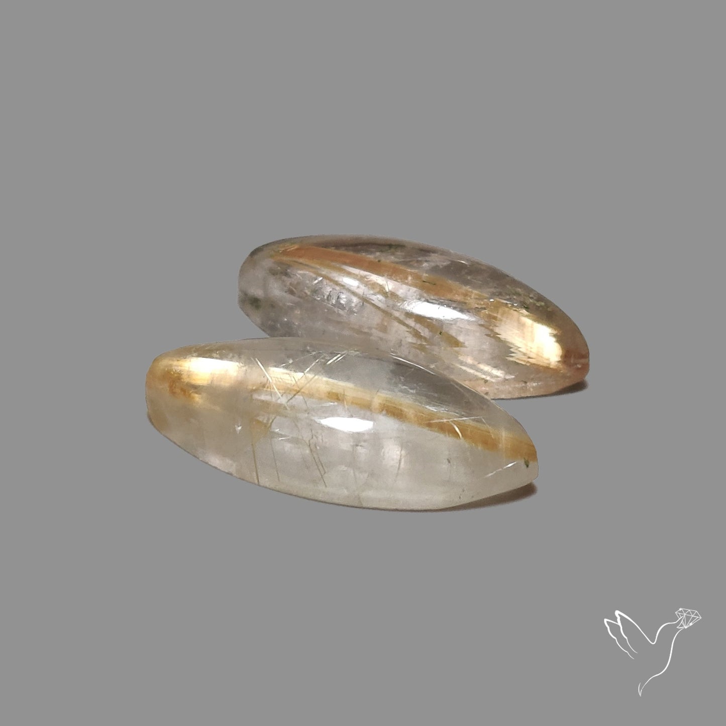 Golden Rutilated Quartz Pair