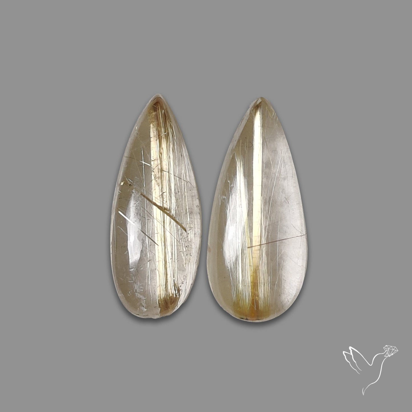 Golden Rutilated Quartz Pair