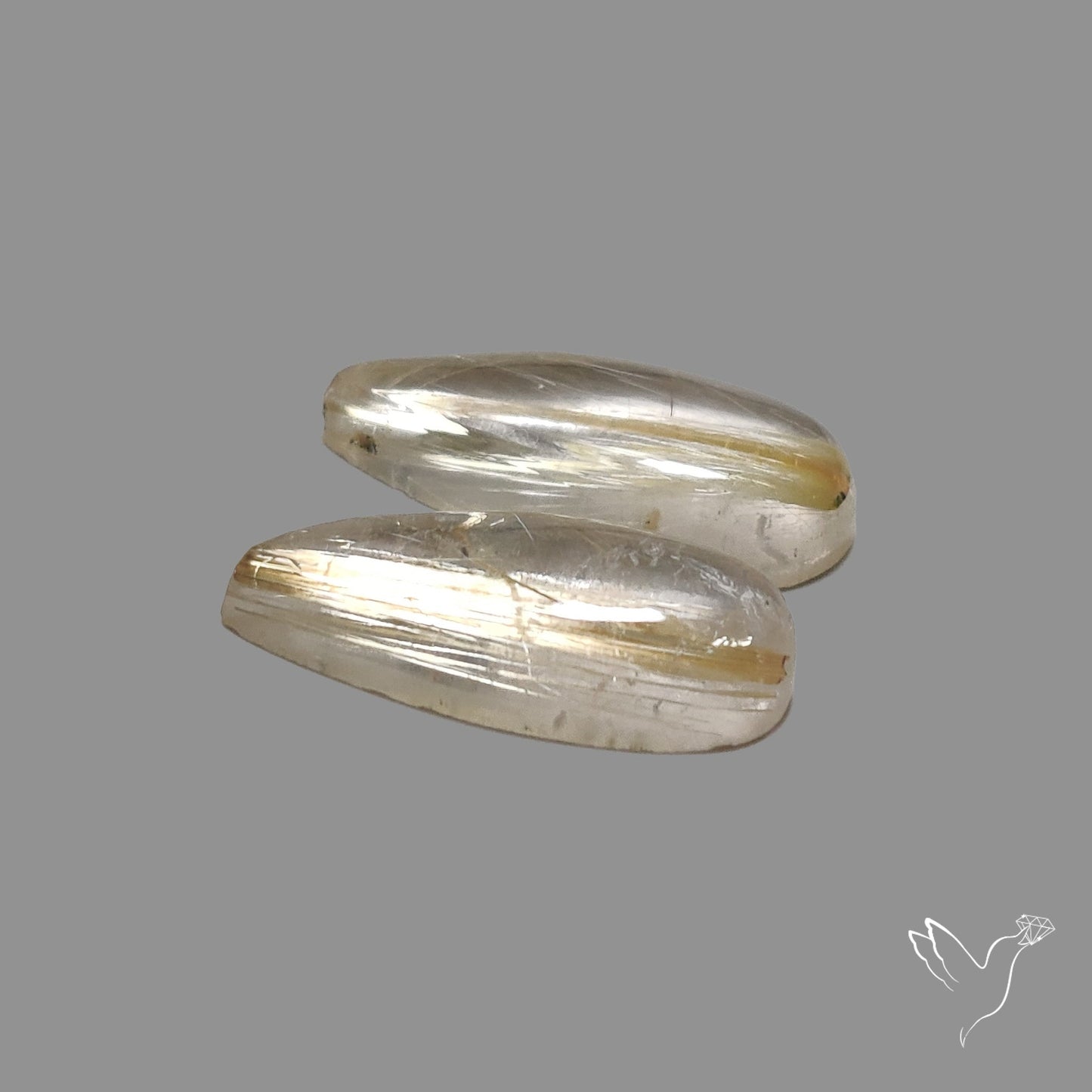 Golden Rutilated Quartz Pair