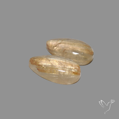 Golden Rutilated Quartz Pair