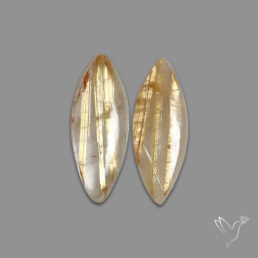 Golden Rutilated Quartz Pair