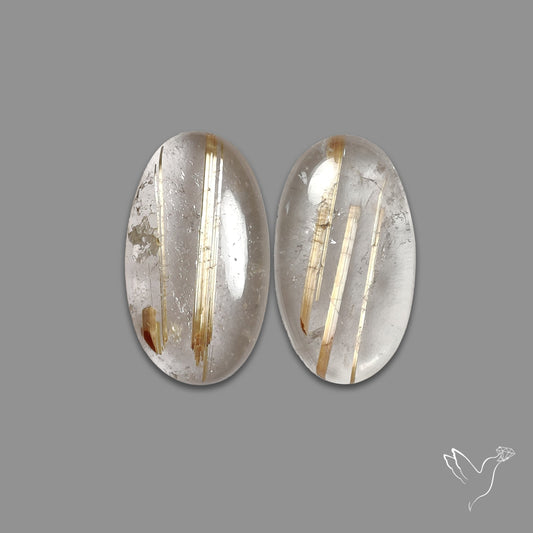 Golden Rutilated Quartz Pair