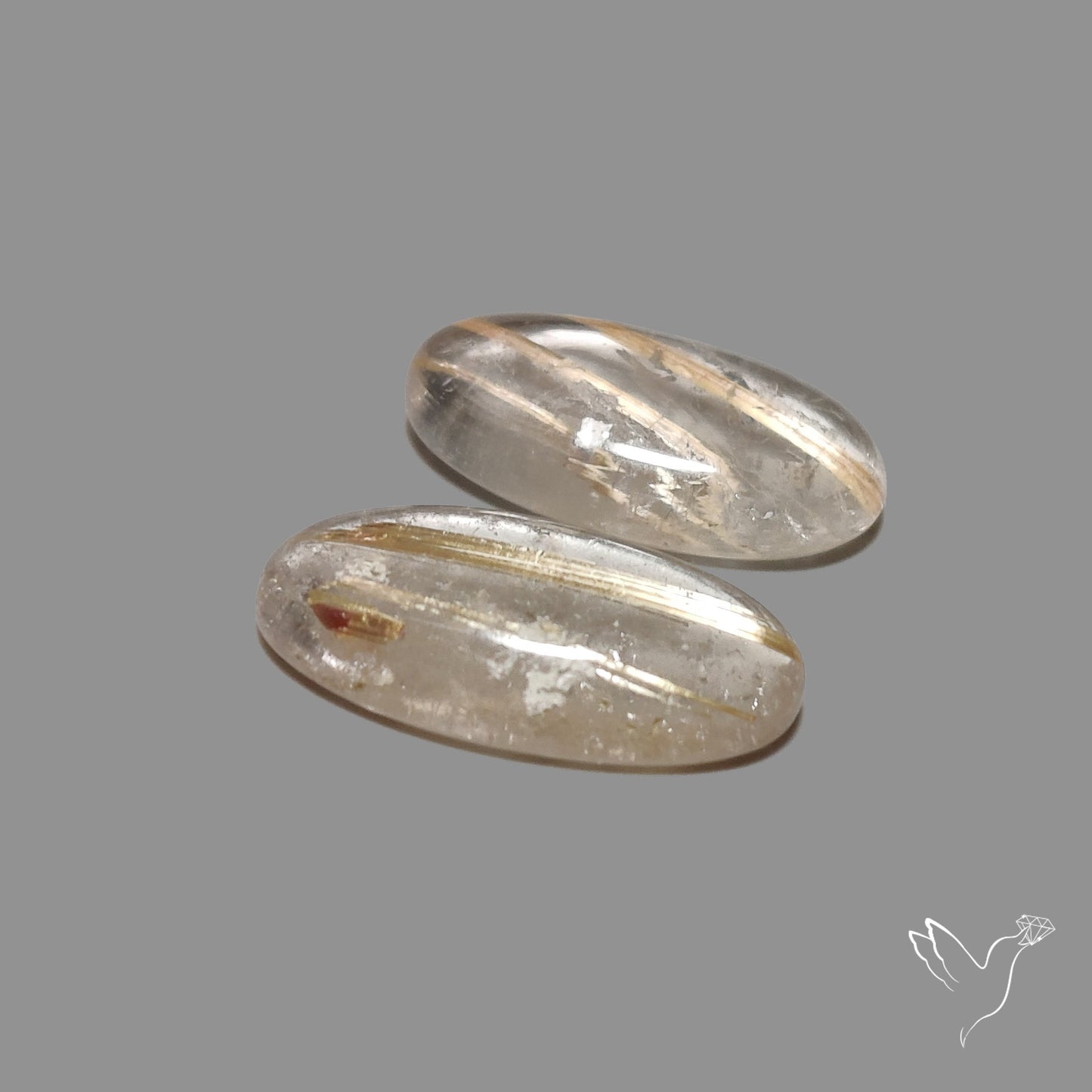 Golden Rutilated Quartz Pair