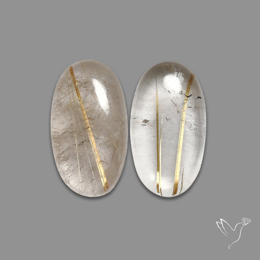 Golden Rutilated Quartz Pair