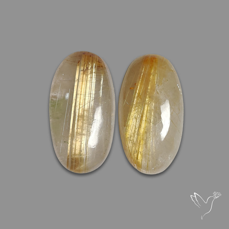 Golden Rutilated Quartz Pair