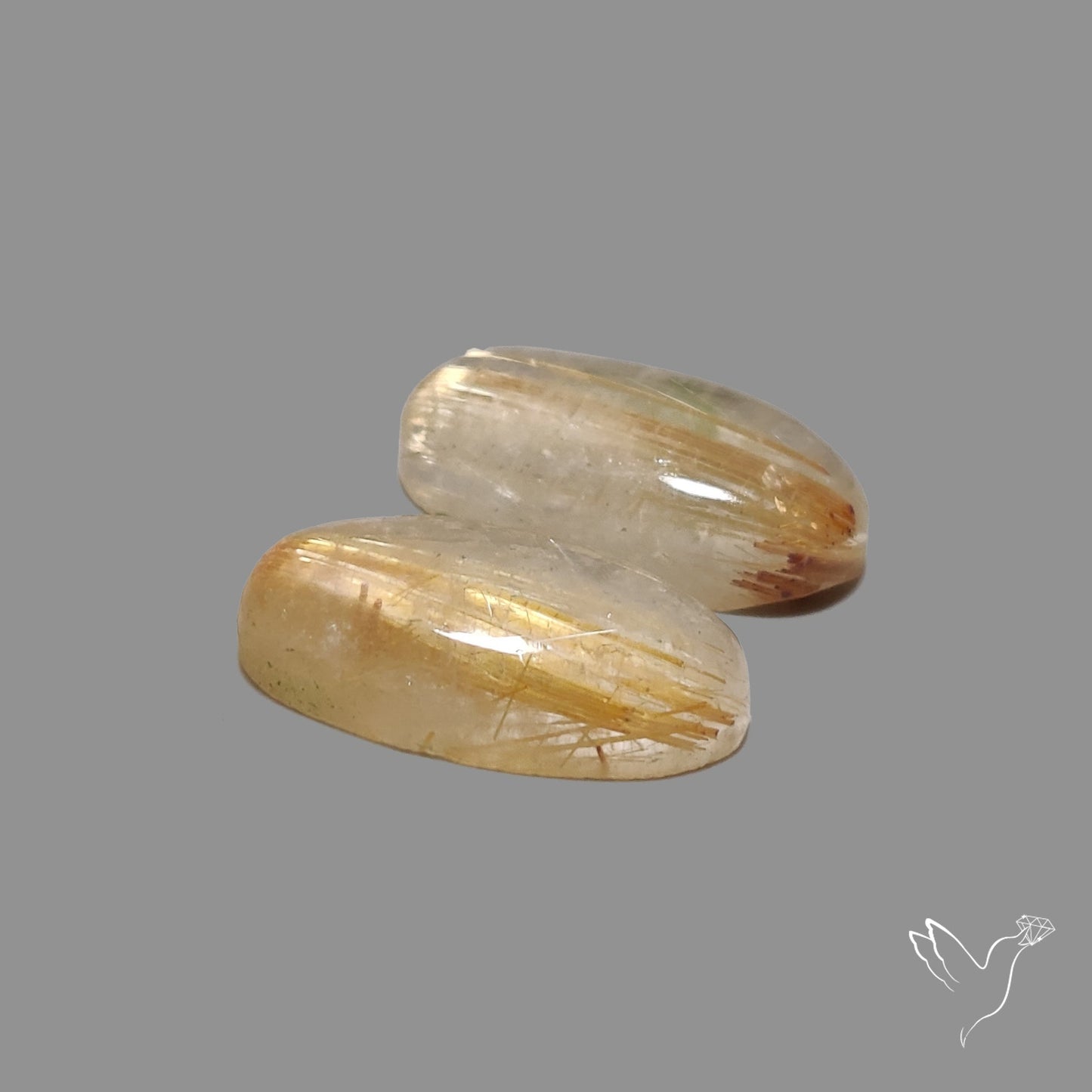 Golden Rutilated Quartz Pair