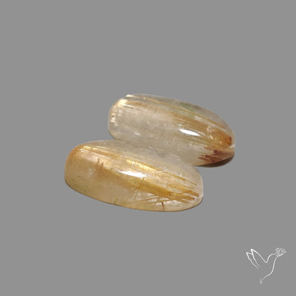 Golden Rutilated Quartz Pair
