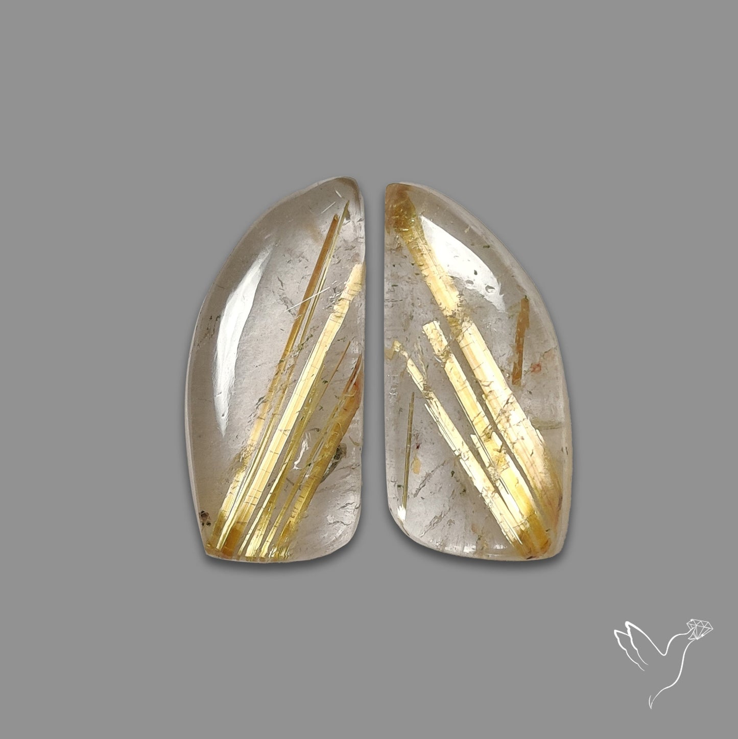 Golden Rutilated Quartz Pair