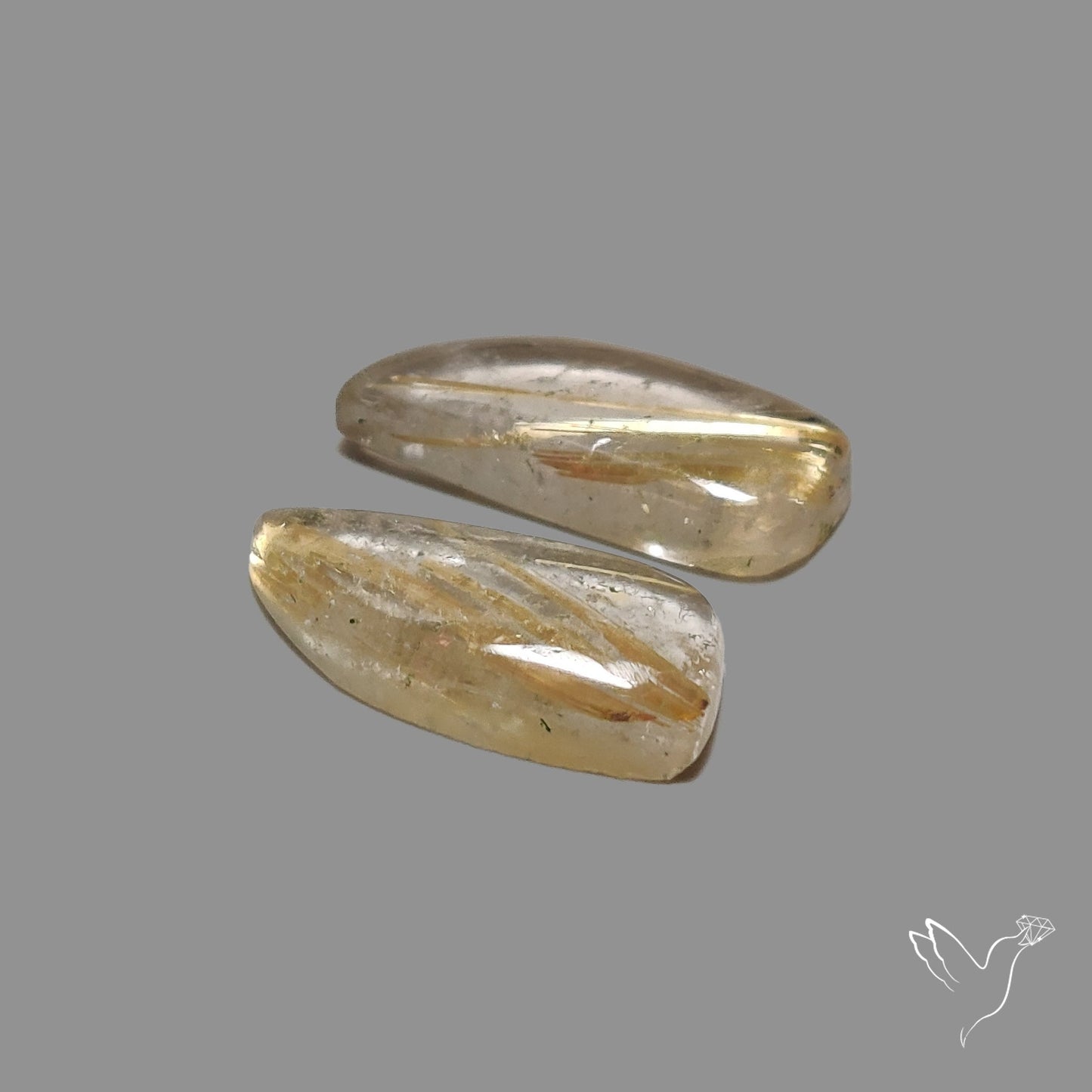 Golden Rutilated Quartz Pair