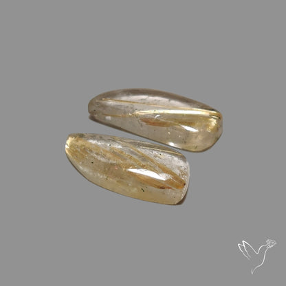 Golden Rutilated Quartz Pair
