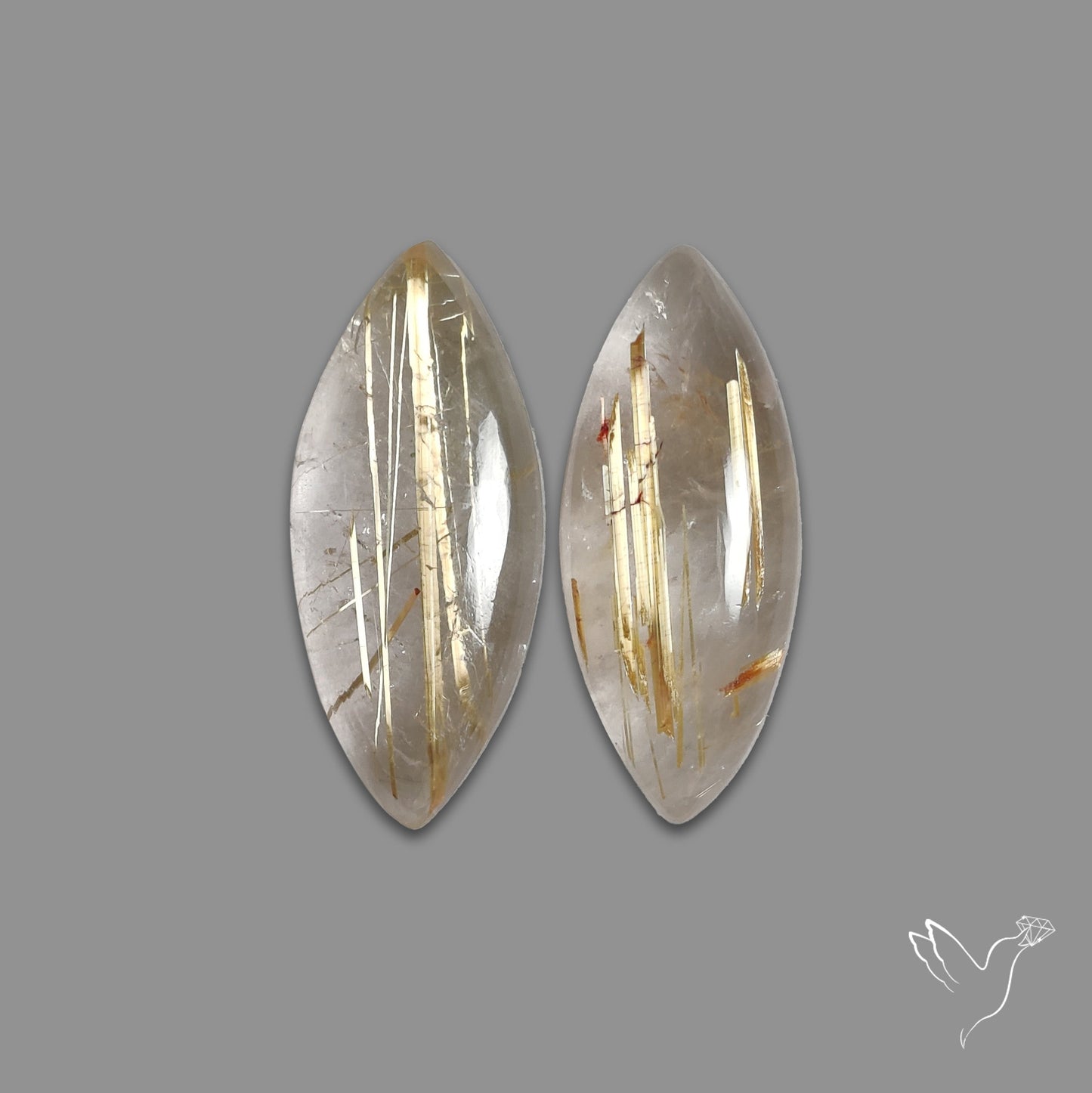 Golden Rutilated Quartz Pair